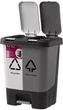 Ведро для мусора MBM HOME сортировочное 10+10 л Серое (BIN-05 (10+10L) LIGHT GRAY/GRAY) - изображение 1