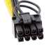 Перехідник для відеокарти 6 -> 8 pin 18AWG 22 см PCI-E кабель GPU (534519808-1) Чорно-жовтий - зображення 4
