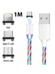 Зарядний кабель Foxconn Magneto Magic LED 1м. - 3 в 1 Type-C, Lightning, Micro-USB на USB-кабель для iPhone, iPod, iPad, AirPods, Samsung, Xiaomi - зображення 1