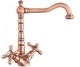 Смеситель для раковины с донным клапаном EMMEVI DECO OLD RA12613 поворотный излив, медь - изображение 2