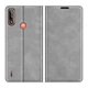 Чехол Taba Retro-Skin для Motorola Moto E7i / E7 Power / E7i Power книжка кожа PU с визитницей серый - изображение 6