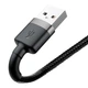 Кабель Baseus Cafule Cable USB For Lightning 2.4A 1m Gray+Black - изображение 6