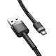Кабель Baseus cafule Cable USB For Micro 2.4A 0.5M Gray+Black (CAMKLF- AG1) - изображение 5