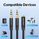 Кабель Vention Audio 3.5mm F 4pin - 2x3.5mm M 3pin 0.3 м, c поддержкой микрофона, стерео (BBTBY) - изображение 3