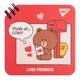 Блокнот YES 110х110 мм, 80 л., дв. cпираль Line Friends Think of Cony - изображение 1