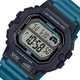 Мужские наручные часы со светодиодной подсветкой CASIO WS-1400H-3A Черный\Синий - изображение 1