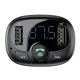 FM-трансмиттер модулятор + 2USB 2.4A для зарядки Baseus T-Typed Bluetooth FM Launcher 2,4A 2USB black (CCTM-01) - изображение 5