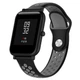 Ремешок для Amazfit BIP | Bip Lite | Bip U / Pro/ Mini | GTS | GTS 2 /3 | Gtr 42mm силиконовый 20мм перфорированный Черно Серый BeWatch (1010114) - изображение 1