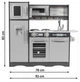 Детская деревянная кухня Mamabrum XXL с LED-освещением Серая LED KITCHEN W1C600 - изображение 15