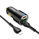 Автомобильное зарядное устройство (автозарядка) з кабелем Type-C to Lightning HOCO NZ6 |PD20W| Черный - изображение 3