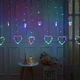 Гирлянда светодиодная праздничная Штора с фигурами Сердца 2.5м 138 LED Цветная мульти - изображение 4