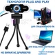 Веб камера 2560х1440 PC-camera TrendWill B10 Ultra HD 2K Чёрная с микрофоном и подсветкой крепление на прищепке - изображение 6