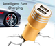 Автомобільний адаптер в прикурювач на 2 USB Car Hammer Gold - изображение 1