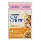 Упаковка влажного корма для взрослых кошек Purina Cat Chow Adult с лососем и зеленой фасолью 85 г x 26 шт - изображение 3
