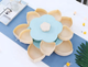 Вращающаяся складна двухъярусная конфетница SUNROZ Flower Candy Box для конфет и фруктов Фруктовница (SUN4324) - изображение 8