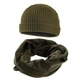 Набір тепла в'язана шапка 100% акрил M-Tac Dark Olive та Мультифункціональна балаклава Mil-Tec OLIV L - зображення 1