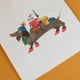 Пакет подарунковий Великий eko-kraft 320х150х380 мм 5 шт/уп святковий Пакет для Новорічних і Різдвяних подарунків білий Міцний Пакувальний пакет "Санта Клаус з таксою" з плоскими ручками - зображення 7