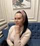 Пов'язка - чалма на голову широка (14 см) тепла велюрова колір темно - рожевий - изображение 3