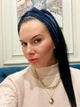Пов'язка - чалма на голову широка (14 см) тепла велюрова колір синій - изображение 4