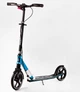Двухколесный складной самокат Best Scooter, фонарик, амортизатор. Black and blue (113198) - изображение 1