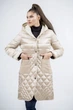 Жіночий стьобаний пуховик casual з капюшоном, приталений силует Basic (молочний, XL), 37669, 26386 - изображение 2