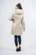 Жіночий стьобаний пуховик casual з капюшоном, приталений силует Basic (молочний, XL), 37669, 26386 - изображение 4