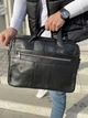 Сумка для ноутбука черная кожаная Line 16'' - изображение 7