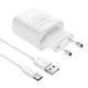 Зарядне мережеве BOROFONE BA58A Mighty (2USB 2.4A) Type-C Білий - изображение 3