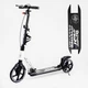 Двоколісний складний самокат Best Scooter, ліхтарик, 2 амортизатори, дискове гальмо. Black and white (114290) - зображення 2