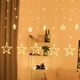 Гирлянда штора на стену Jiabao "Звезды" Star curtain 12-WW гирлянда на окно длина 4 м 120 LED тёплый белый - изображение 2