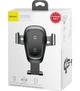 Автодержатель Baseus Wireless Fast Charger Metal Gravity Car Mount Black Черный - изображение 5