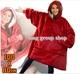 Плед толстовка двухсторонняя халат с капюшоном и рукавами Hoodie Grant Onesize Бордовый - изображение 1