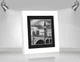 Фоторамка деревянная 20х20 под фото 15х15 багет: DL3005-01 Белый (глянцевый прозрачный пластик 0.8мм, паспарту черное, двп) EmojiFrame - изображение 1