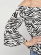 Блузка женская H&M 0786906 38 Белая с черным (SZ2000215056524) - изображение 4