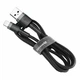 Кабель Baseus Cafule Cable USB 2.4A 0.5m Gray+Black - зображення 3