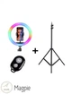 Кольцевая RGB Лампа Ring Light 26см, в комплекте штатив 2 метра + Подарок БТ пульт - изображение 6