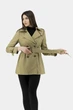Жіночий двобортний плащ casual з поясом, кемел або оливковий Basic (кемел, L), 32658, 26941 - изображение 2