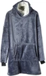 Плед толстовка двухсторонняя халат с капюшоном и рукавами унисекс Huggle Hoodie серый - изображение 3