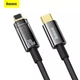 Кабель Baseus Explorer Series Auto Power-Off Fast Charging Data Cable Type-C to IP 20W 1m Black - зображення 2