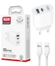 Зарядное устройство XO L97 2.4Amax (USB + TypeC + кабель TypeC - Lightning) White (29447) - изображение 1