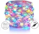 Гірлянда світлодіодна нитка "крапля роси" 10м 100 LED на батарейках + USB 220В різнокольорова - зображення 1