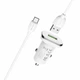 Автомобільний зарядний пристрій BOROFONE BZ12A single port QC3.0 with Type-C cable White - изображение 1