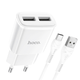 Адаптер сетевой HOCO Type-C C88A 2USB 2.4A white - изображение 1