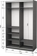 Шкаф-купе двухдверный Roko 120х242х60 см ДСП Серый (20200027500) - изображение 2