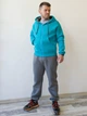 Худи мужское бирюзовое (голубое) на змейке S/M 104/4-09-02 - изображение 2