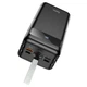 Повербанк Hoco J86B (60000mAh / Out: 4xUSB-A 22.5W QC3.0,Type-C PD 20W / In: Lightning, micro-USB, Type-C 18W ) с LED Дисплеем и фонариком, черный - изображение 1