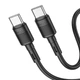 Кабель Hoco для X83 Type-C to Type-C Victory 60W Charging Data Cable (L=1M) Black - зображення 2