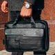 Мужская офисная сумка-портфель из натуральной кожи TIDING BAG Черный 10671-17 - изображение 1