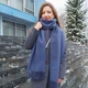 Шарф женский кашемировый 50х200 SAFALANO синий - изображение 4