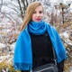 Шарф женский кашемировый 50х200 SAFALANO голубой - изображение 6